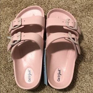 Cat & Jack Girls' Pale Pink Double-Buckle Slide Sandals